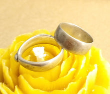 Load image into Gallery viewer, Antique 2 Silver Ethiopian Wedding Ring size 7.5/6.5 tribal jewelry Hand Crafted, Silver, Ethnic Jewelry, Tribal Jewelry