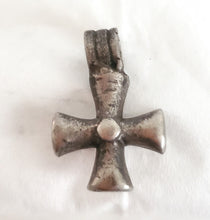 Load image into Gallery viewer, Antique Ethiopian Christian silver cross pendant,Amulet pendant,Genuine old neckcross,Good silver,Boho jewelry