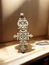 Load image into Gallery viewer, Antique Ethiopian Coptic Christian Cross Maria Theresa silver coin Pendant