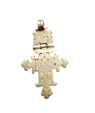 Load image into Gallery viewer, Antique Ethiopian Coptic Christian Cross Maria Theresa silver coin Pendant
