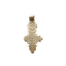 Load image into Gallery viewer, Antique Ethiopian Coptic Christian Cross Maria Theresa silver coin Pendant