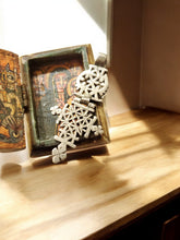 Load image into Gallery viewer, Antique Ethiopian Coptic Christian Cross Maria Theresa silver coin Pendant