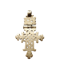Load image into Gallery viewer, Antique Ethiopian Coptic Christian Cross Maria Theresa silver coin Pendant