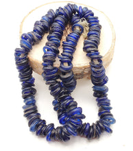 Load image into Gallery viewer, Rare Long Strands of Antique Dutch Donut Blue Annular Wound Glass Trade Beads, African Trade, 19th centuries, Trade Beads