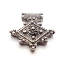 Load image into Gallery viewer, Antique Moroccan Silver Berber Cross Pendant Ethnic Tribal, Hand Crafted Silver, Pendants Necklace, Ethnic Jewelry, Tribal Jewelry
