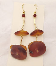 Load image into Gallery viewer, Baltic amber Earrings ,Dangle & Drop Earrings, Natural Baltic amber, Polished amber, Genuine amber, Amber beads, Gemstone earrings