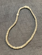 Load image into Gallery viewer, Antique Ethiopian 1 strand of silver Heishi Anklet 1930s ,collectible silver, Ethnic silver Beads ,Jewelry Supplies Beads