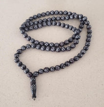 Load image into Gallery viewer, Yemen 102 Authentic Antique Black Coral Islamic Prayer Beads, old Black Coral ,Islamic Beads ,vintage Coral, Yemen Coral