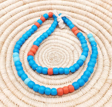 Load image into Gallery viewer, African 22'' Old Ethiopian Venetian Blue padre beads, Blue Glass,Trade Beads, African Trade Beads,