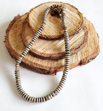 Load image into Gallery viewer, Antique Ethiopian 11''strand of silver Heishi Anklet 1930s ,collectible silver,Ethnic silver Beads ,Jewelry Supplies Beads