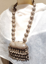 Load image into Gallery viewer, large silver Antique Bedouin tribal Yemeni necklace circa 1930s,ethnic,Middle East, silver ethnic beads,tribal bedouin necklace.
