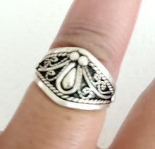 Load image into Gallery viewer, Moroccan Hand Made sterling silver 925 Berber Ring size 10,Ethnic Rings ,Tribal Jewelry, Moroccan Rings, Berber Jewelry