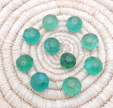 Load image into Gallery viewer, 10 pieces of old green Vaseline Beads (uranium glass beads) made in Bohemia/Czech Trade Beads- African Trade Beads, 19th centuries,