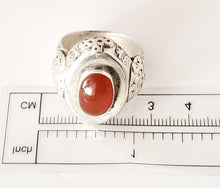 Load image into Gallery viewer, antique Yemen Ancient Carnelian silver ring size 10 ,Yemen tribal jewelry ,Hand Crafted ,Silver wedding Rings ,Tribal Jewelry