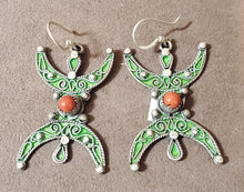 Load image into Gallery viewer, Moroccan Berber Sterling Silver enamels Dangle Earrings, Berber Jewelry, sliver Earrings, Dangle & Drop Earrings,