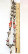 Load image into Gallery viewer, Antique Yemen Bawsani Coral Silver Necklace: Filigree Tribal Jewelry