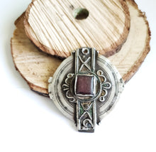 Load image into Gallery viewer, Antique Berber Silver Pendant: Moroccan Enamel Tribal Jewelry