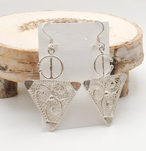 Load image into Gallery viewer, Moroccan Berber Fibula Sterling Silver Dangle Earrings