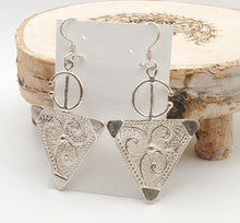 Load image into Gallery viewer, Moroccan Berber Fibula Sterling Silver Dangle Earrings