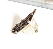 Load image into Gallery viewer, Moroccan Hand Made enamel sterling silver 925 Berber Ring size 8.5, Ethnic Rings, Tribal Jewelry, Moroccan Rings, Berber Jewelry