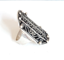 Load image into Gallery viewer, Moroccan Hand Made enamel sterling silver 925 Berber Ring size 8.5, Ethnic Rings, Tribal Jewelry, Moroccan Rings, Berber Jewelry