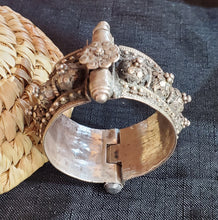 Load image into Gallery viewer, Vintage Silver Bedouin Bangle: Yemen Ethnic Tribal Jewelry