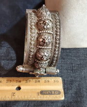 Load image into Gallery viewer, Vintage Silver Bedouin Bangle: Yemen Ethnic Tribal Jewelry