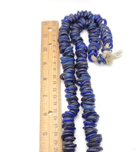 Load image into Gallery viewer, Rare 19th Century Dutch Blue Glass Trade Beads: 34" Antique Strand