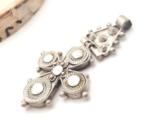 Load image into Gallery viewer, Vintage Ethiopian Cross Pendant: 1800s Coin Silver, Tribal Jewelry