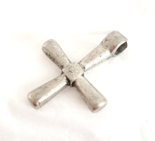 Load image into Gallery viewer, Antique Ethiopian Silver Cross Pendant: Boho Amulet Jewelry