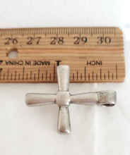 Load image into Gallery viewer, Antique Ethiopian Silver Cross Pendant: Boho Amulet Jewelry
