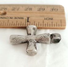 Load image into Gallery viewer, Antique Ethiopian Silver Cross Pendant: Boho Amulet Jewelry