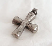Load image into Gallery viewer, Antique Ethiopian Silver Cross Pendant: Boho Amulet Jewelry