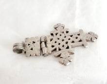 Load image into Gallery viewer, Antique Ethiopian Silver Cross Pendant: Boho Amulet Jewelry