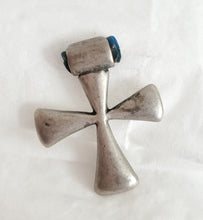 Load image into Gallery viewer, Antique Ethiopian Silver Cross Pendant: Boho Amulet Jewelry