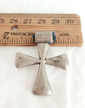Load image into Gallery viewer, Antique Ethiopian Silver Cross Pendant: Boho Amulet Jewelry
