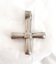Load image into Gallery viewer, Antique Ethiopian Silver Cross Pendant: Boho Amulet Jewelry