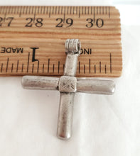 Load image into Gallery viewer, Antique Ethiopian Silver Cross Pendant: Boho Amulet Jewelry