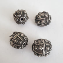 Load image into Gallery viewer, Antique Silver Star Burst Globe Bead: Yemen Bedouin Tribal Jewelry Supply