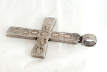 Load image into Gallery viewer, Antique Ethiopian Silver Cross Pendant: Boho Amulet Jewelry
