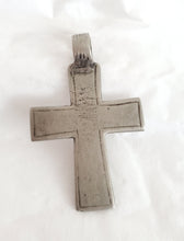 Load image into Gallery viewer, Antique Ethiopian Silver Cross Pendant: Boho Amulet Jewelry