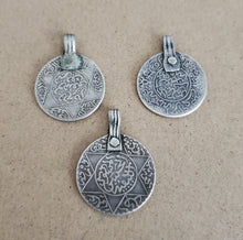 Load image into Gallery viewer, Vintage Moroccan Silver Coin Pendant: Berber Tribal Jewelry, 1953