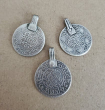 Load image into Gallery viewer, Vintage Moroccan Silver Coin Pendant: Berber Tribal Jewelry, 1953