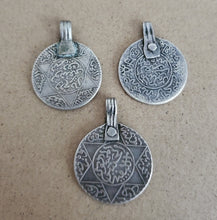 Load image into Gallery viewer, Vintage Moroccan Silver Coin Pendant: Berber Tribal Jewelry, 1953