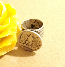 Load image into Gallery viewer, Antique Ethiopian Silver Signet Ring, Size 7.5, Tribal Boho Jewelry
