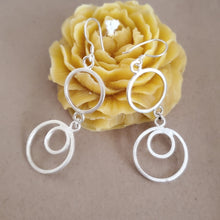Load image into Gallery viewer, Moroccan Berber Sterling Silver Dangle Earrings: Circle Design
