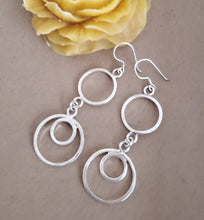 Load image into Gallery viewer, Moroccan Berber Sterling Silver Dangle Earrings: Circle Design