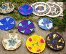 Load image into Gallery viewer, Handwoven Ethiopian Basket: Colorful African Art Wall Decor
