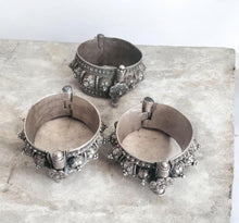 Load image into Gallery viewer, Vintage Silver Bedouin Bangle: Yemen Ethnic Tribal Jewelry