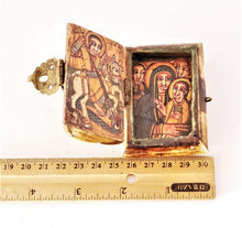 Load image into Gallery viewer, Antique Ethiopian Icon Box: Hand-Painted Coptic Orthodox Art